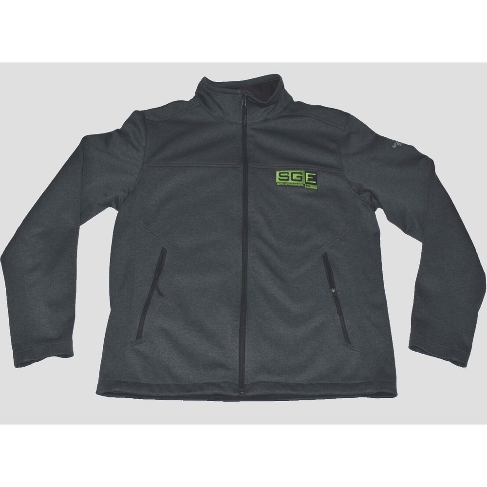 The North Face Windwall Men's Jacket Size M Fleece Gray Soft Shell Co Embroidery